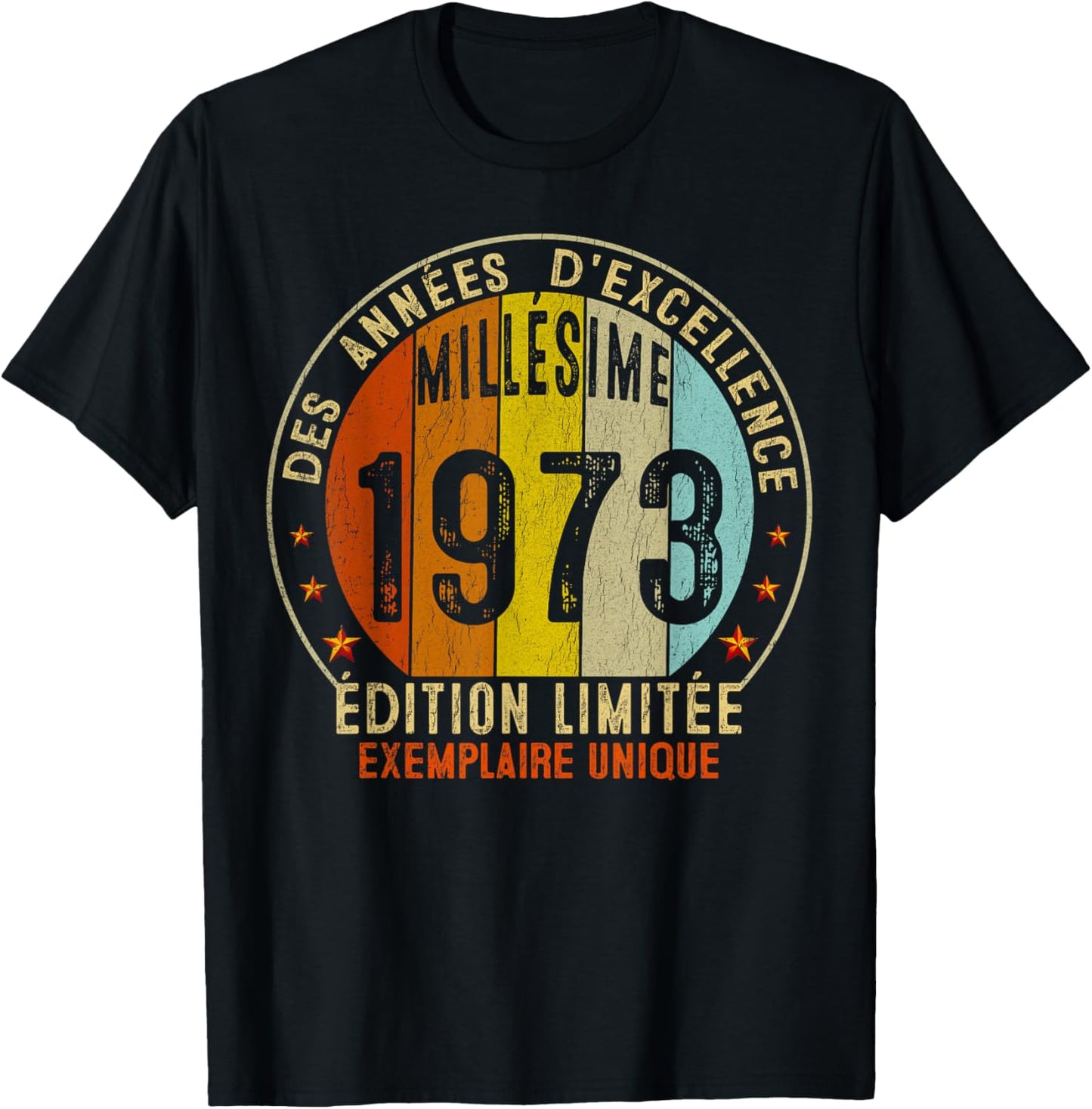 Vintage 1973 Gift 52 Years Man Birthday Humour , Black, S T-Shirt - T-Shirt | Black