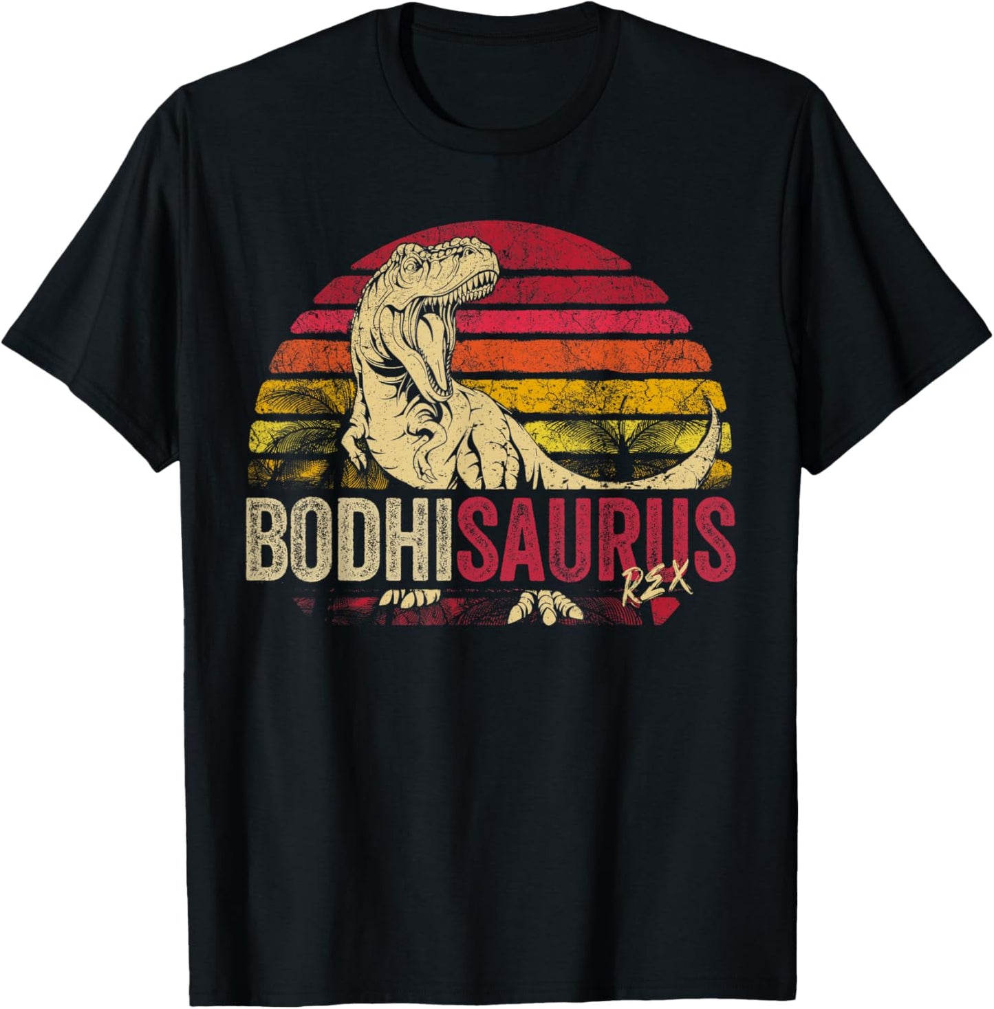 Bodhi Saurus Funny Personalized Dinosaur T Rex Boys Name T-Shirt - T-Shirt | Black