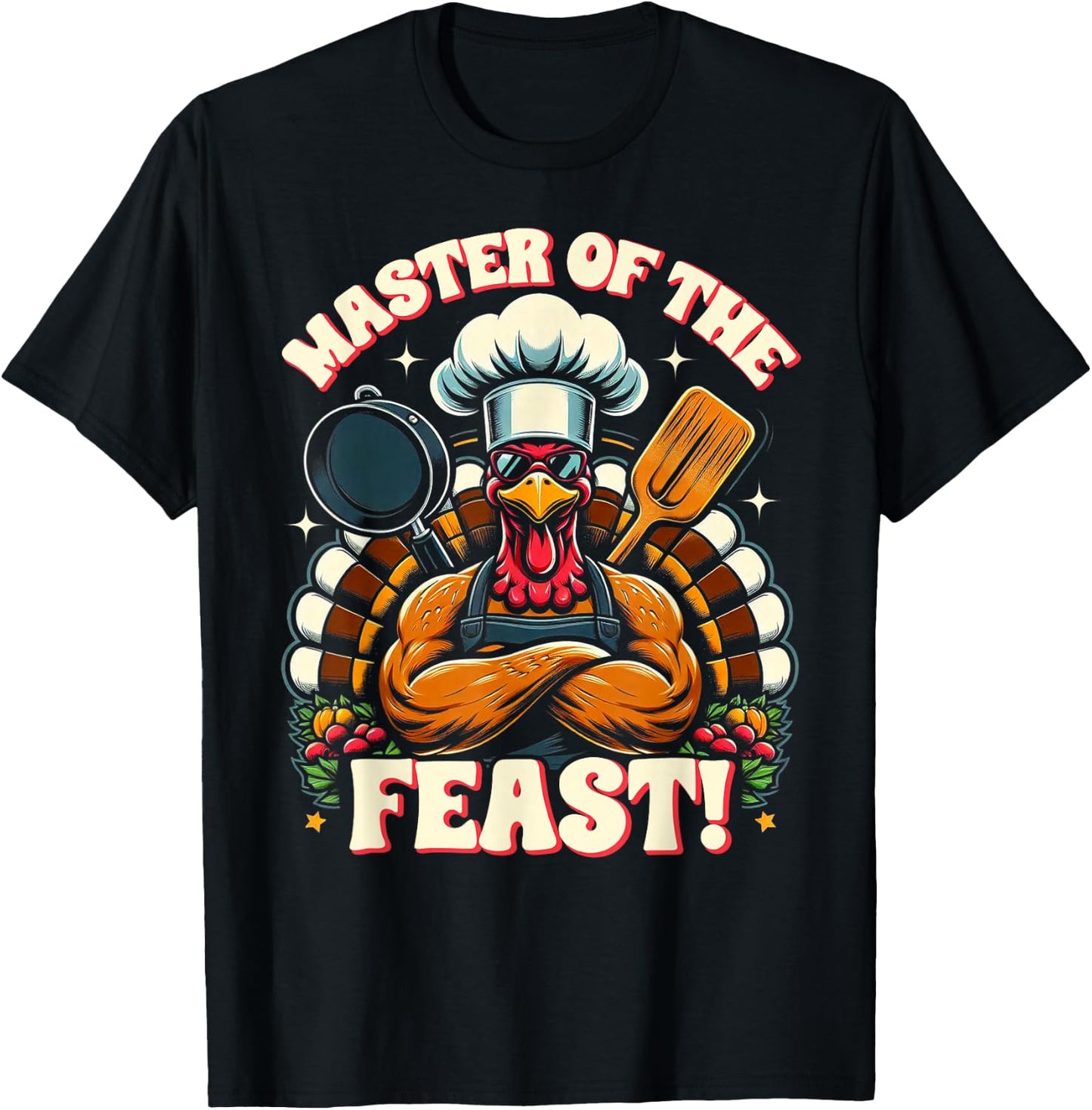Master of the Feast – Thanksgiving Chef Turkey T-Shirt - T-Shirt | Black