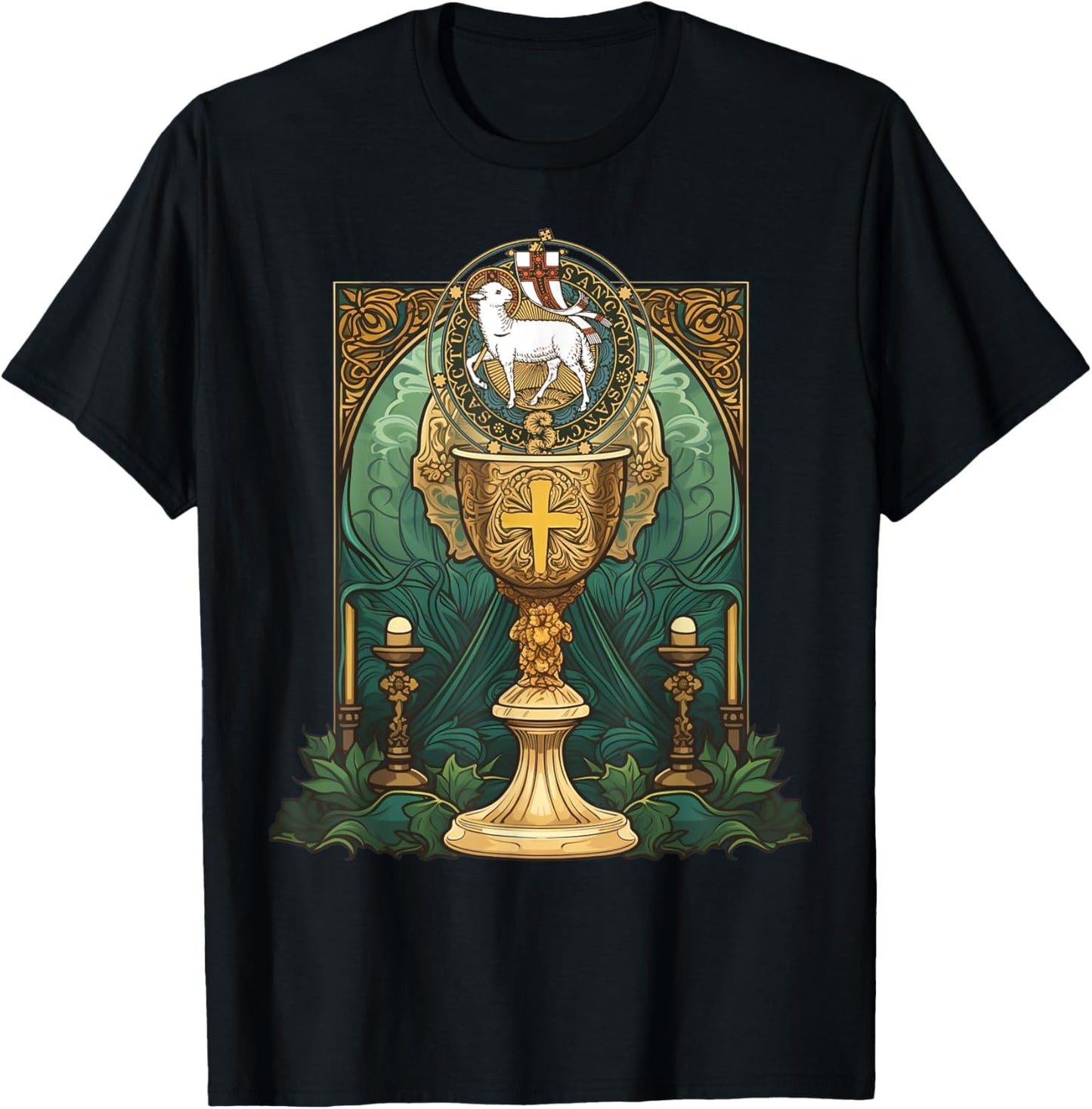 Agnus Dei Sanctus Traditional Latin Mass Catholic T-Shirt - T-Shirt | Black