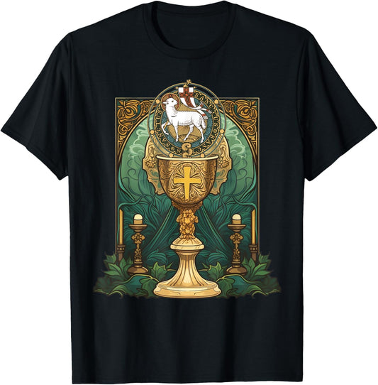 Agnus Dei Sanctus Traditional Latin Mass Catholic T-Shirt - T-Shirt | Black