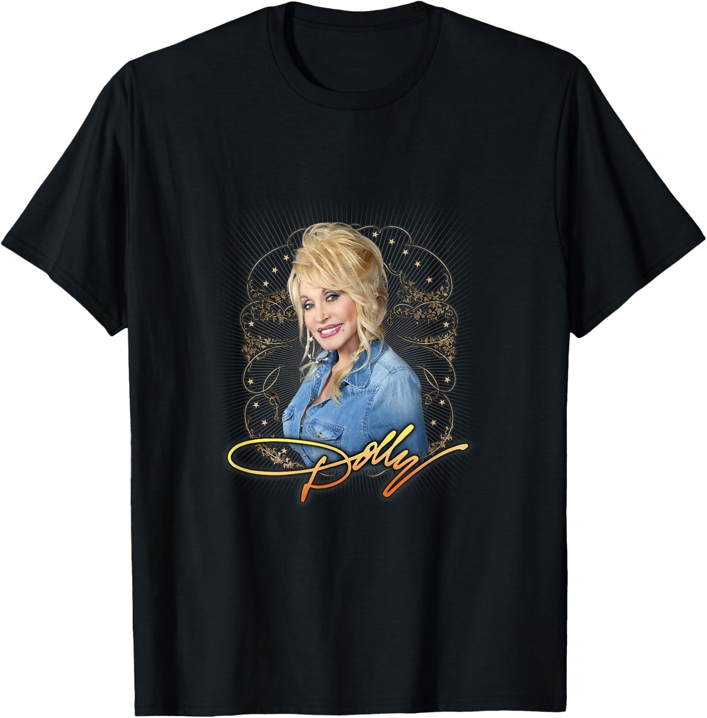 Dolly Parton Denim Smile T-Shirt - T-Shirt | Black