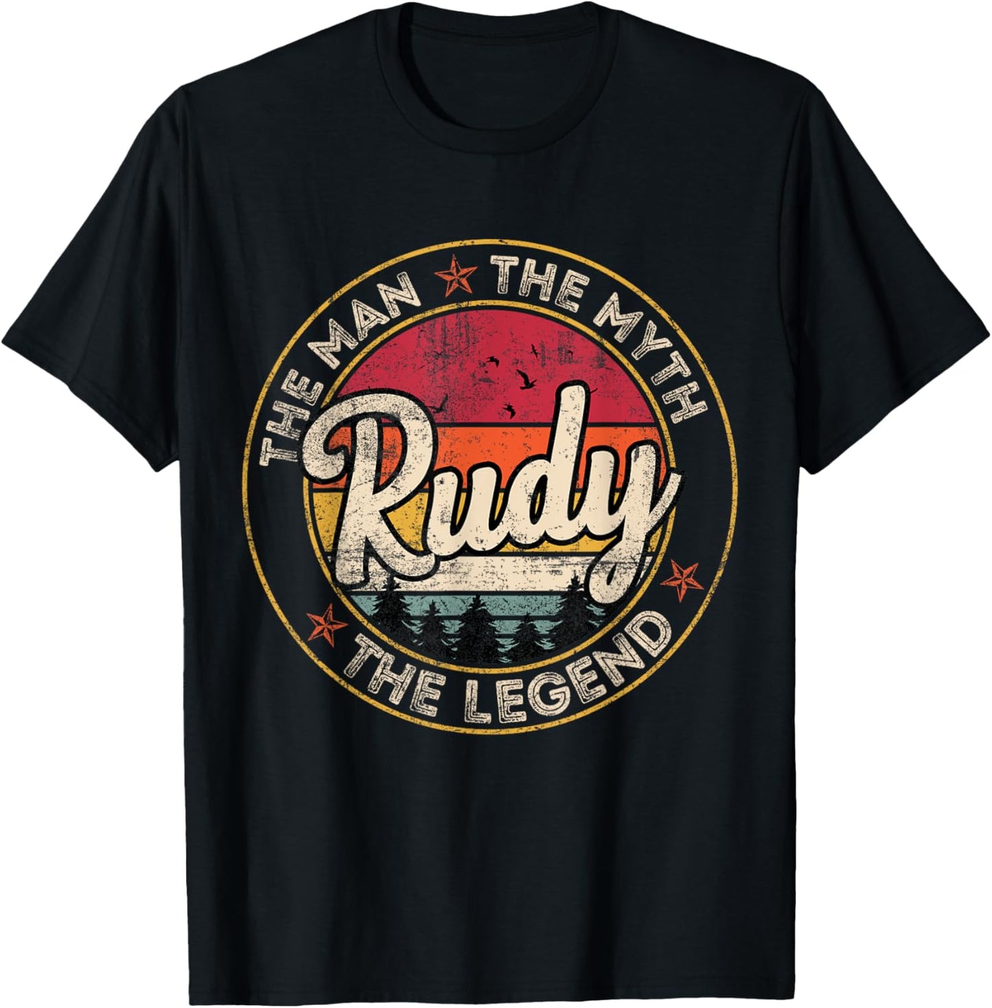 Rudy The Man The Myth The Legend Personalized Name T-Shirt - T-Shirt | Black