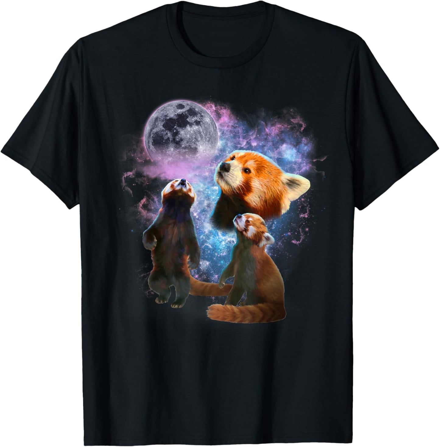 Howling at the Moon Red Panda Shirt - Red Panda T-Shirt - T-Shirt | Black