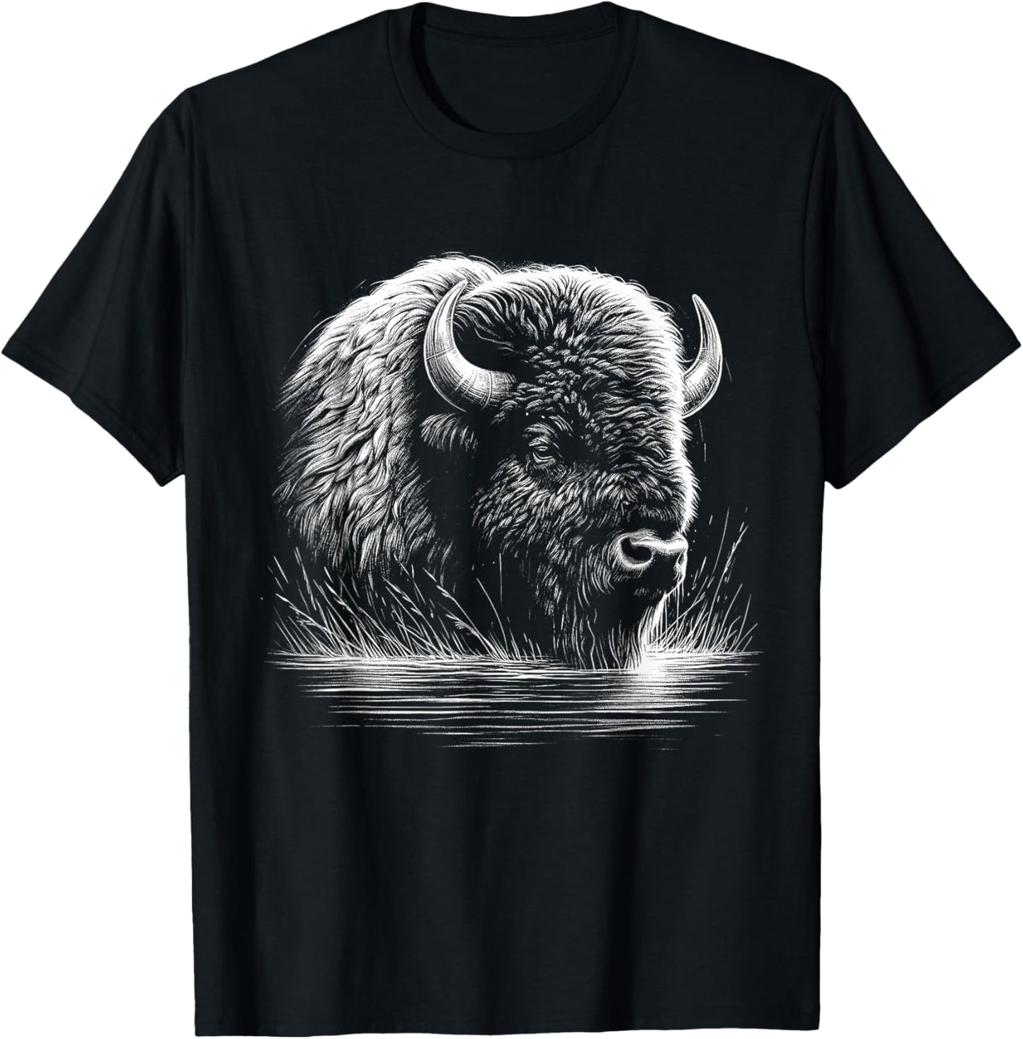 Bison Lover Art Design T-Shirt - T-Shirt | Black