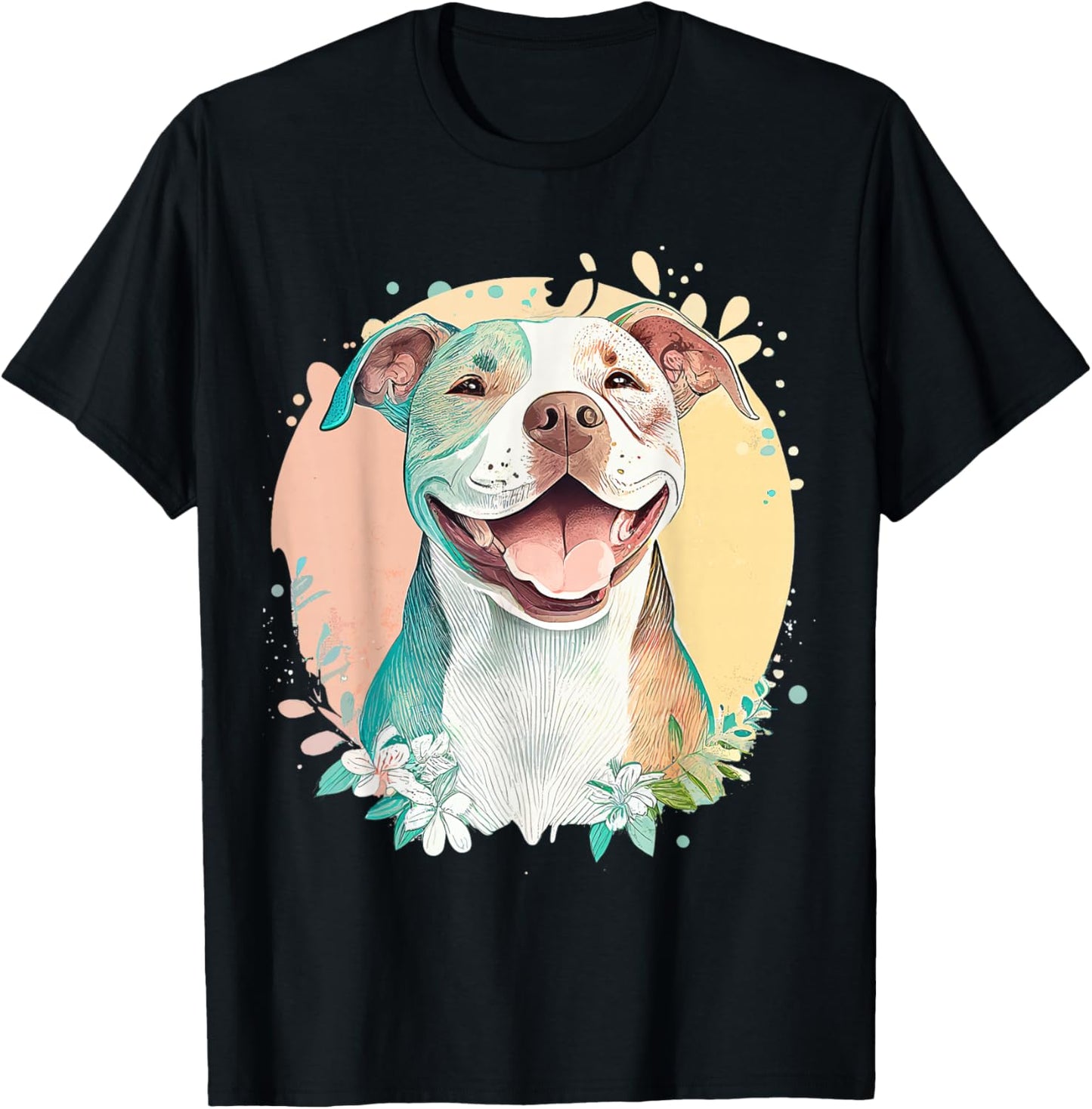 Pit Bull Mom Dog Lover Colorful Artistic Pitbull Owner Women T-Shirt - T-Shirt | Black