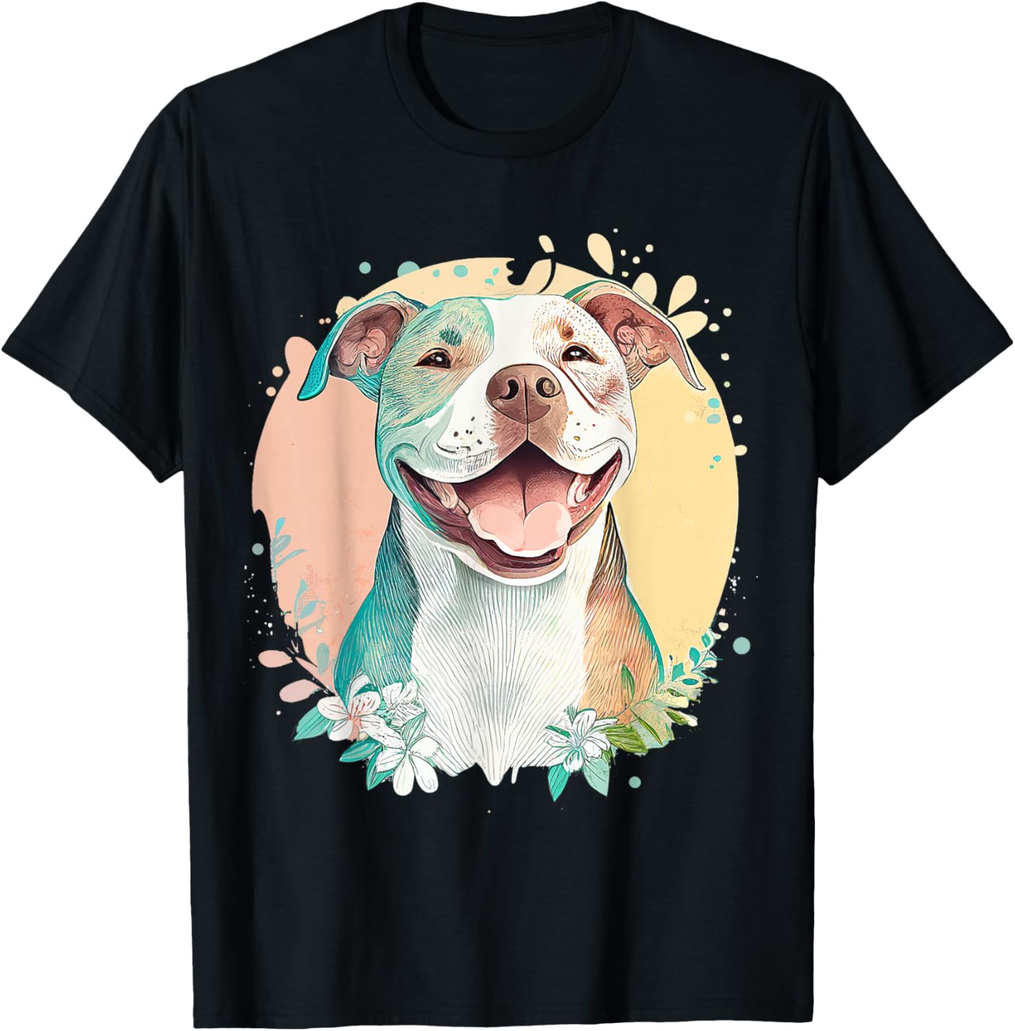 Pit Bull Mom Dog Lover Colorful Artistic Pitbull Owner Women T-Shirt - T-Shirt | Black
