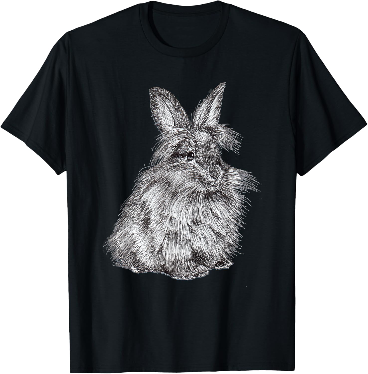 Lionhead Bunny Rabbit Cute T-Shirt - T-Shirt | Black