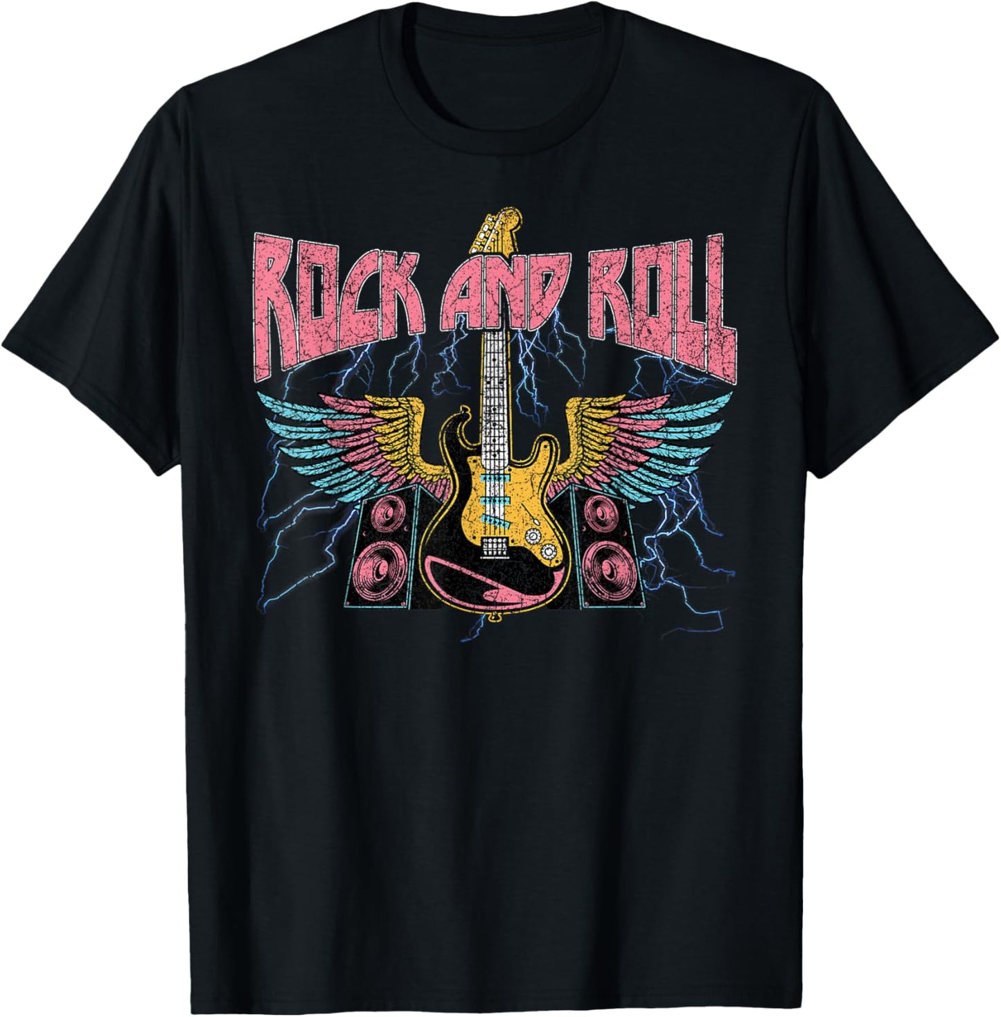 Rock and Roll Guitar Player Musicians T-Shirt - T-Shirt | Black