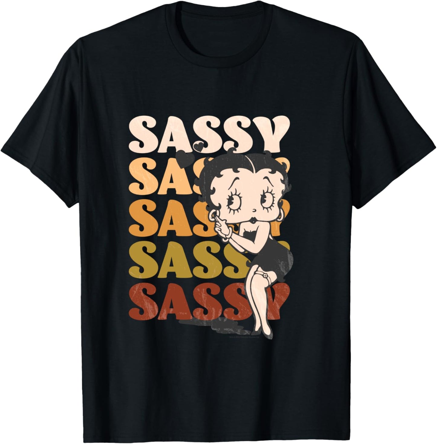Betty Boop Sassy Sassy Babe Classic Vintage Poster T-Shirt - T-Shirt | Black