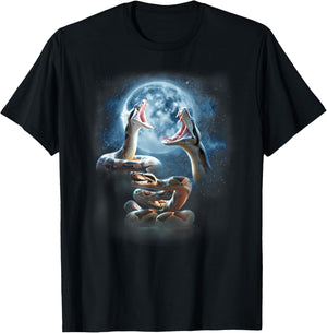 Boa Constrictor Shirt - Snakes Howling at the Moon T-Shirt - T-Shirt | Black