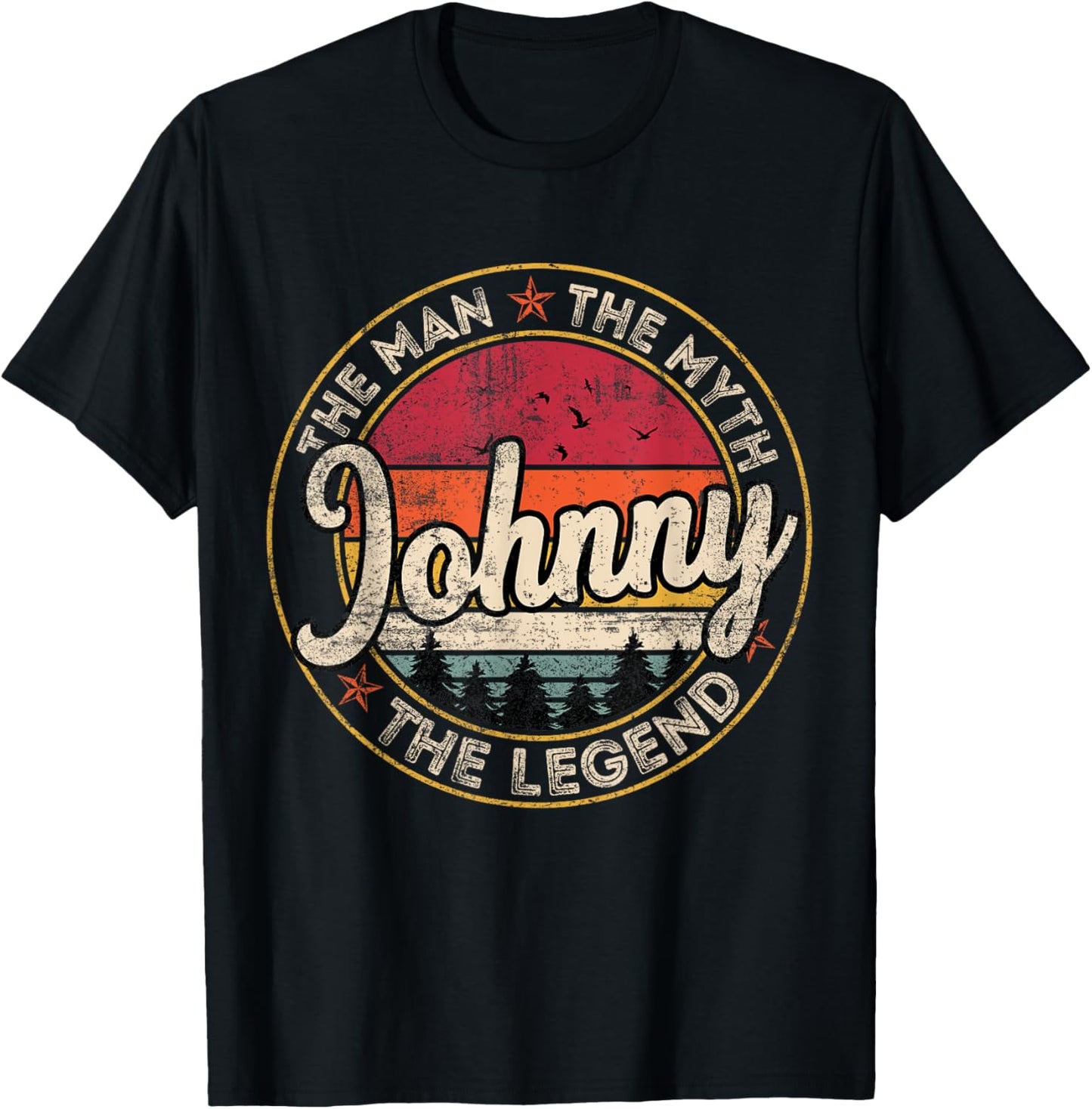 Johnny The Man The Myth The Legend Personalized Name T-Shirt - T-Shirt | Black