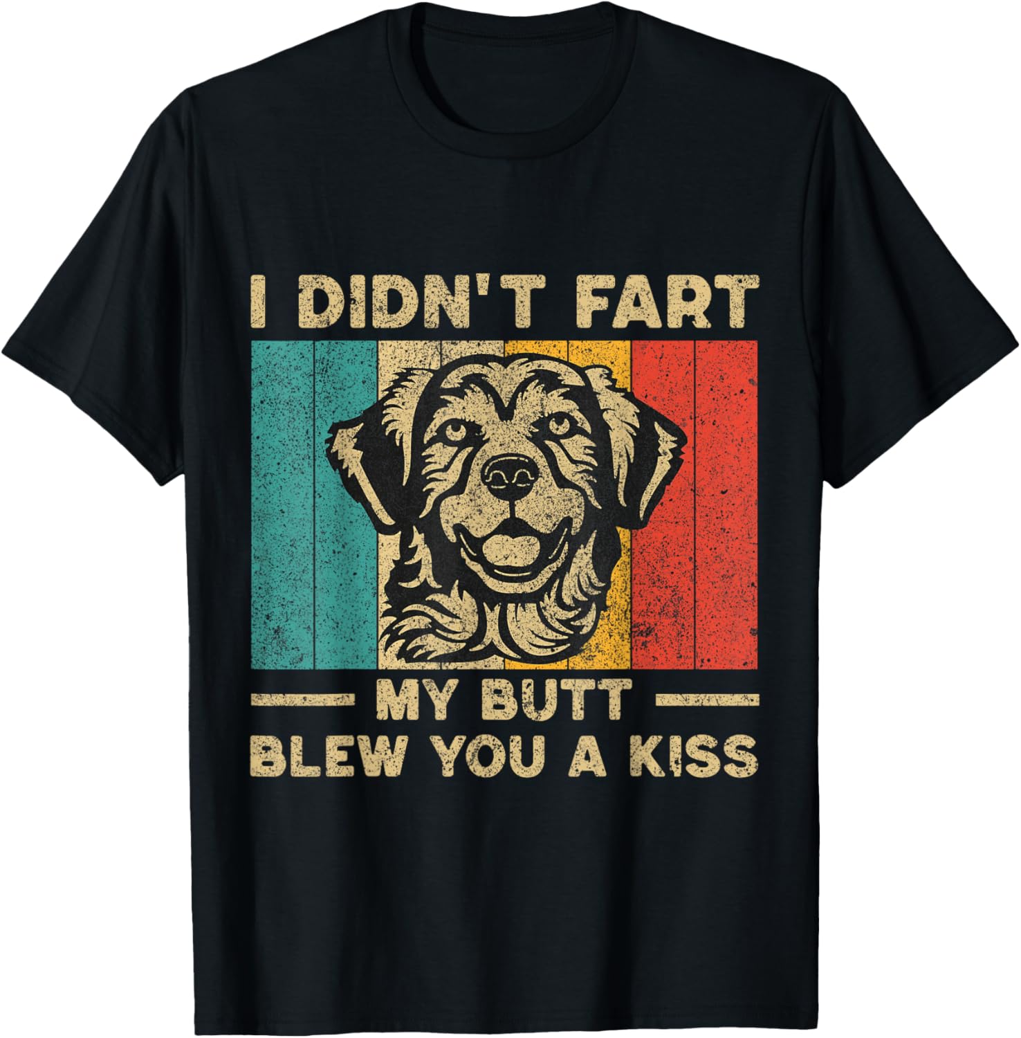 I Didn't Fart Funny Retro Golden Retriever T-Shirt - T-Shirt | Black