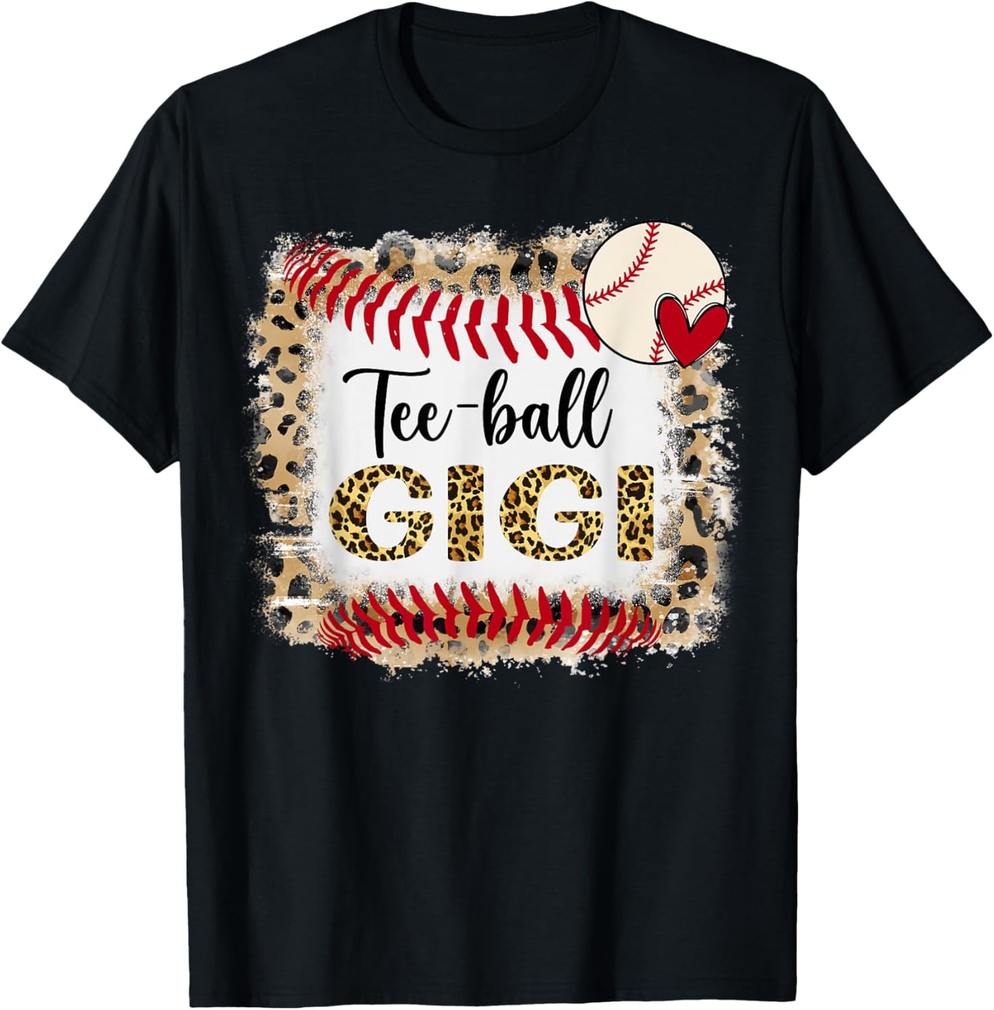 Leopard -ball Gigi For Softball Player T-Shirt - T-Shirt | Black