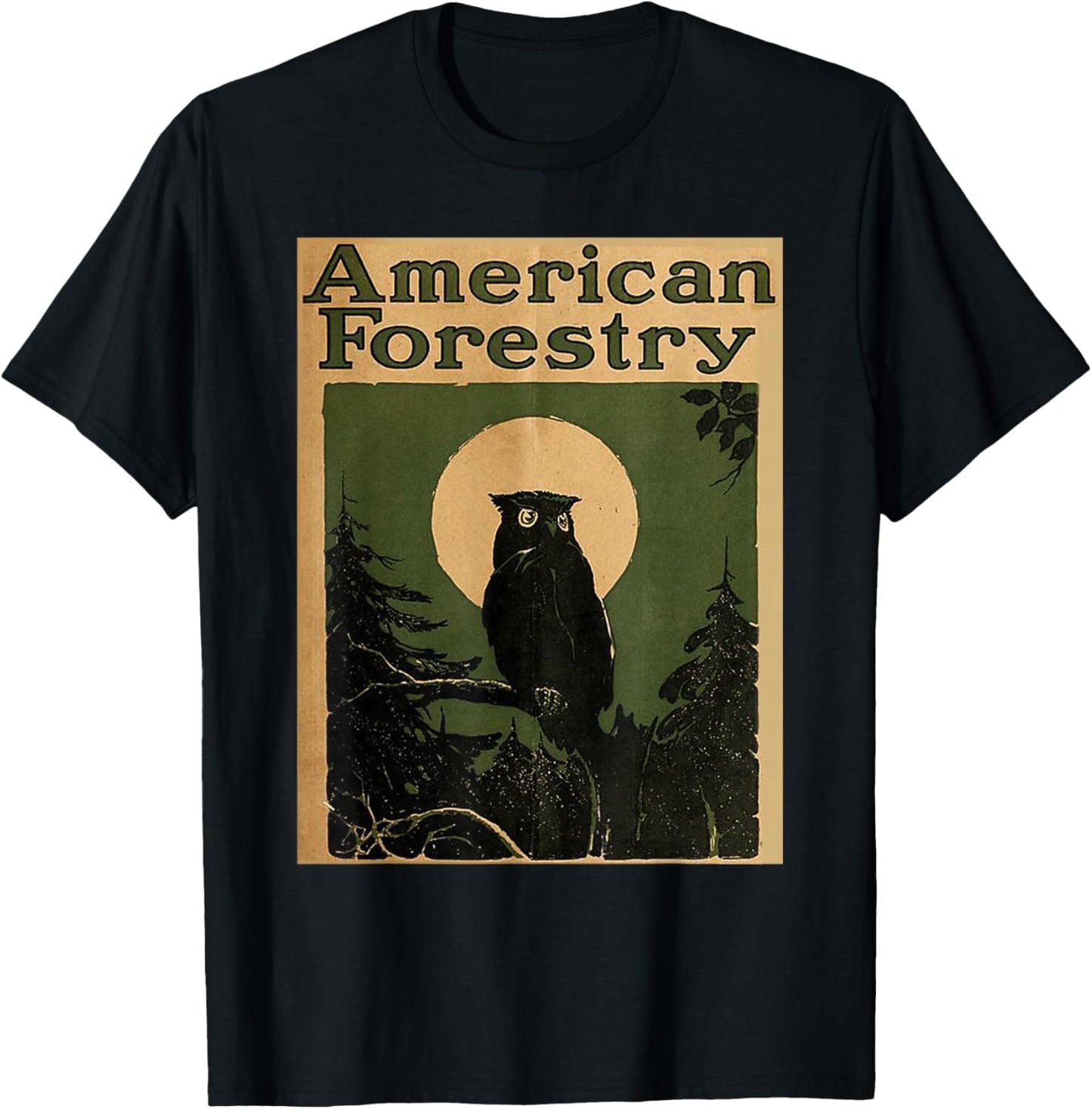 American Forestry Forest Great Owl America Parks T-Shirt - T-Shirt | Black