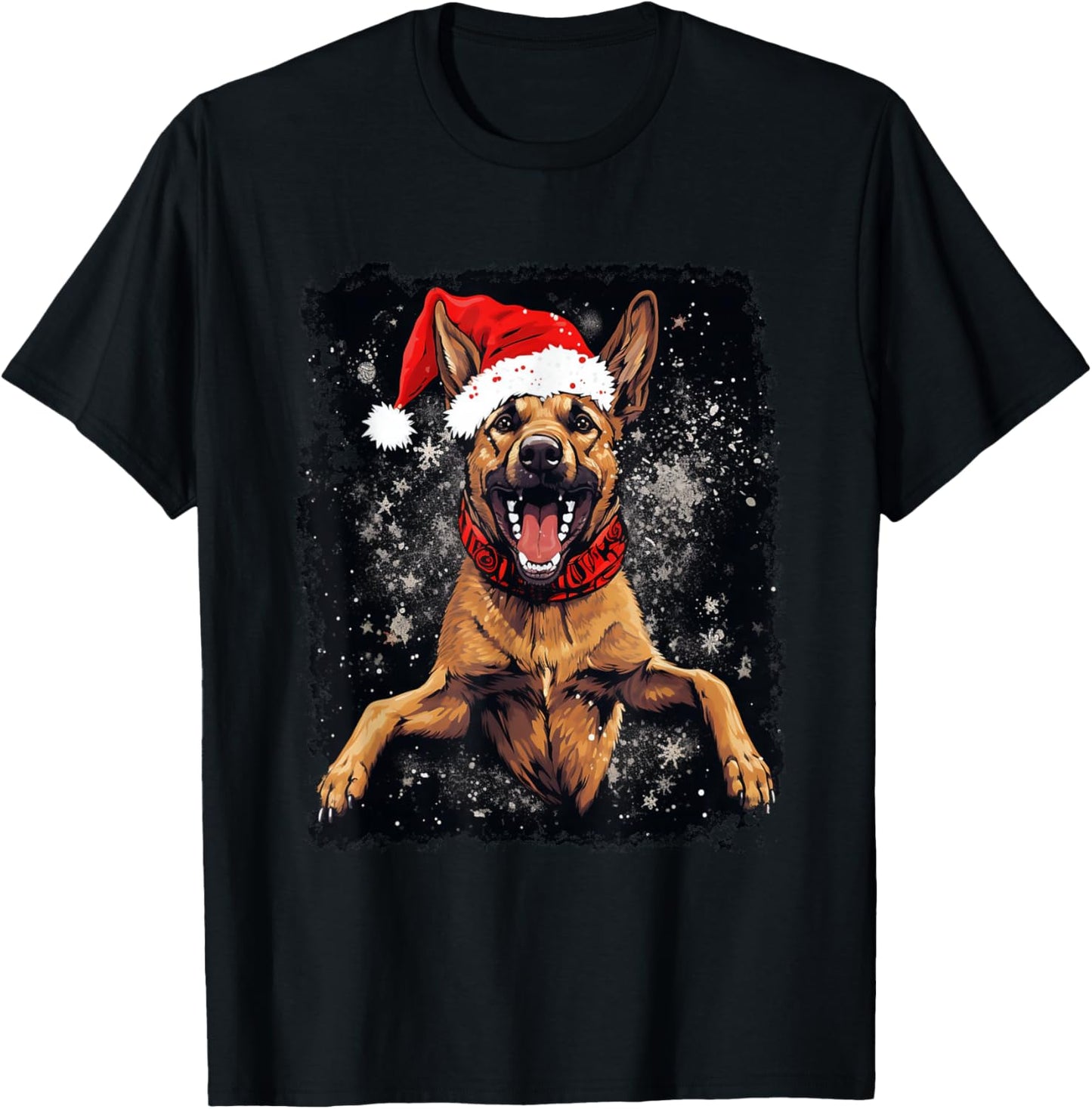 Christmas Dog Belgian Malinois T-Shirt - T-Shirt | Black