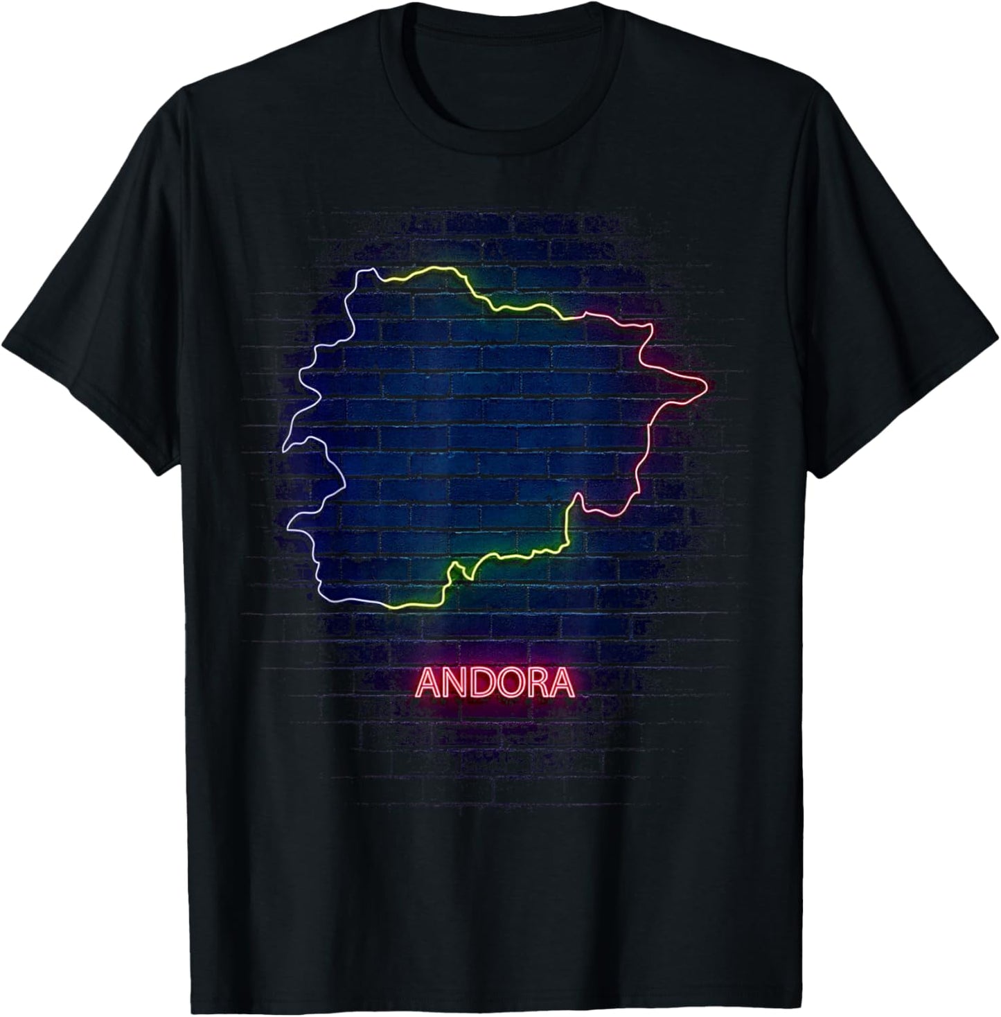 ANDORA country outlline Flag T-Shirt - T-Shirt | Black