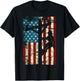 American Flag Electric Cable Lineman gift 4th of July T-Shirt - T-Shirt | Black