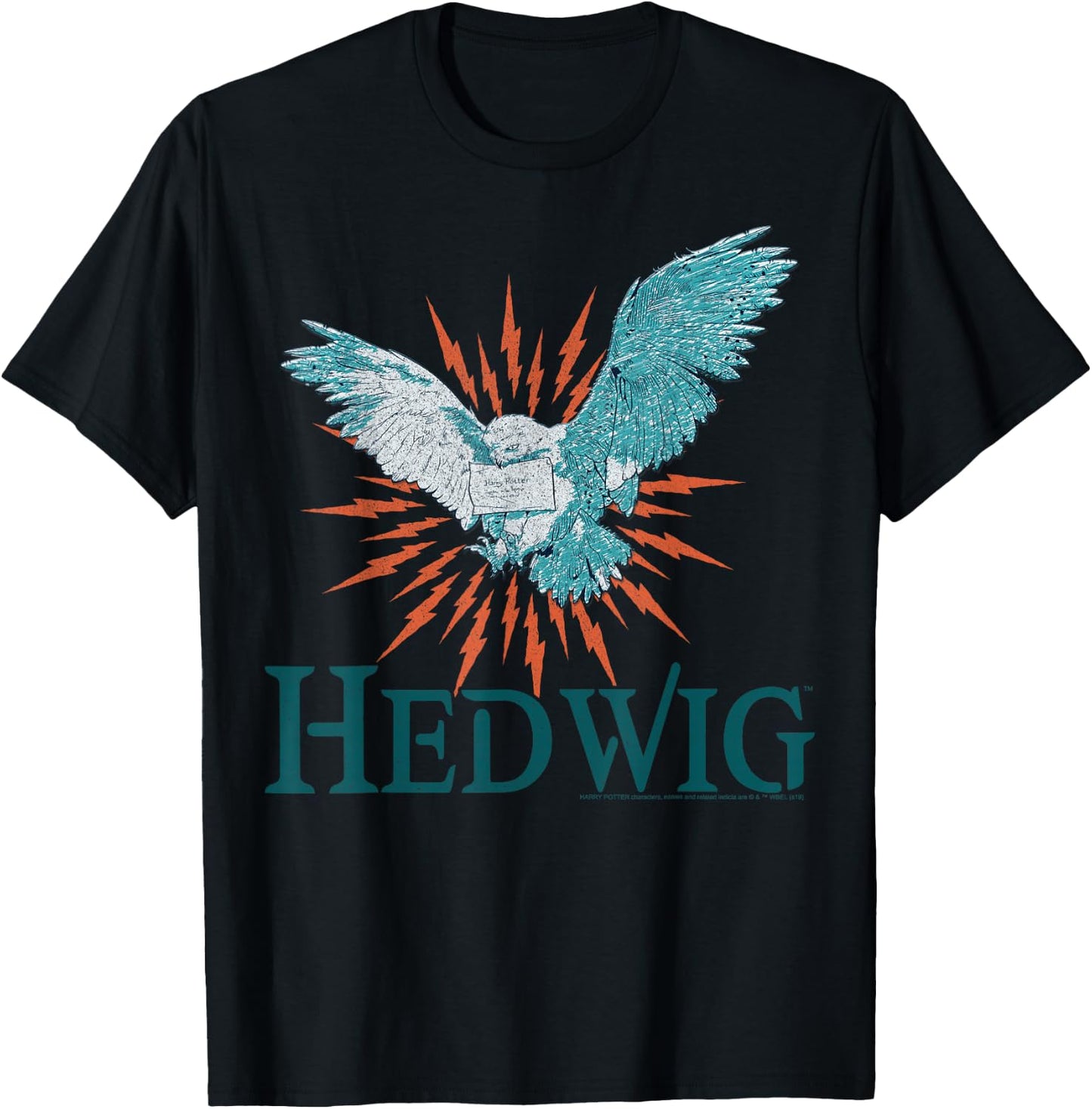 Harry Potter Official Hedwig Portrait - Men's Adult Black Short Sleeve Graphic Applique - Small T-Shirt - T-Shirt | Black