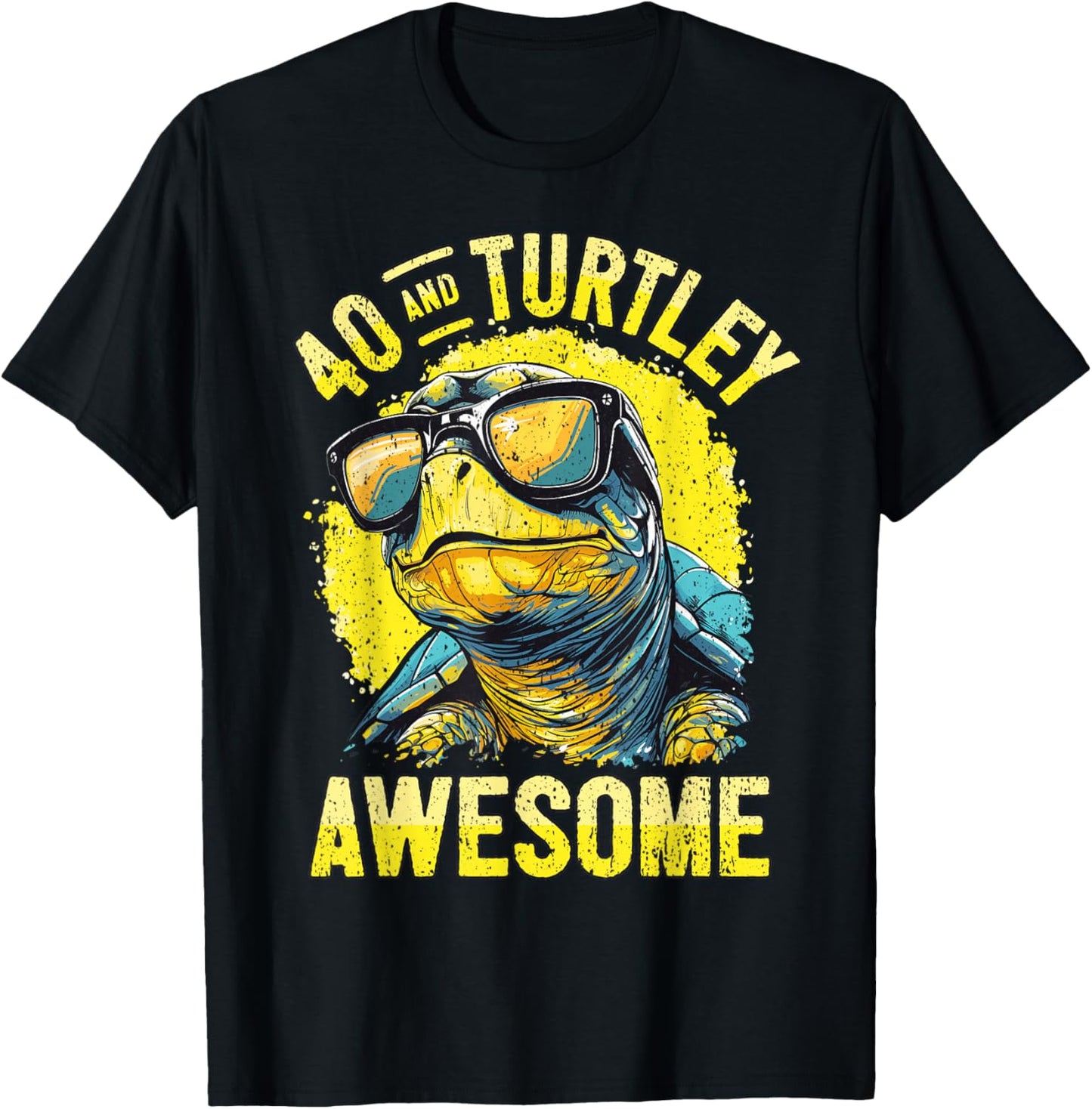 40th Birthday Turtle Age 40 Years I Tortoise 40th Birthday T-Shirt - T-Shirt | Black