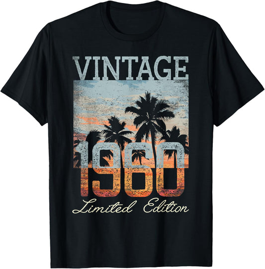 Vintage 1960 Limited Edition 65th Birthday 65 Year Old Gifts T-Shirt - T-Shirt | Black