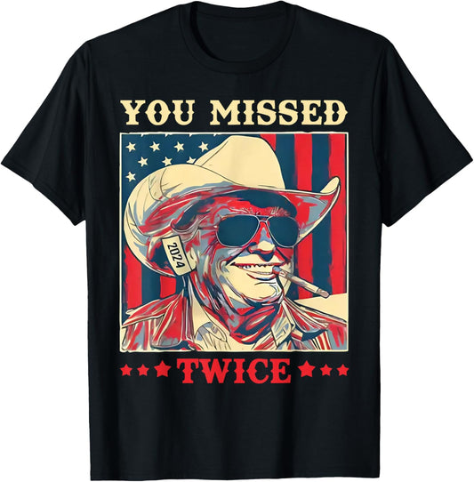 Trump You Missed Twice T-Shirt - T-Shirt | Black