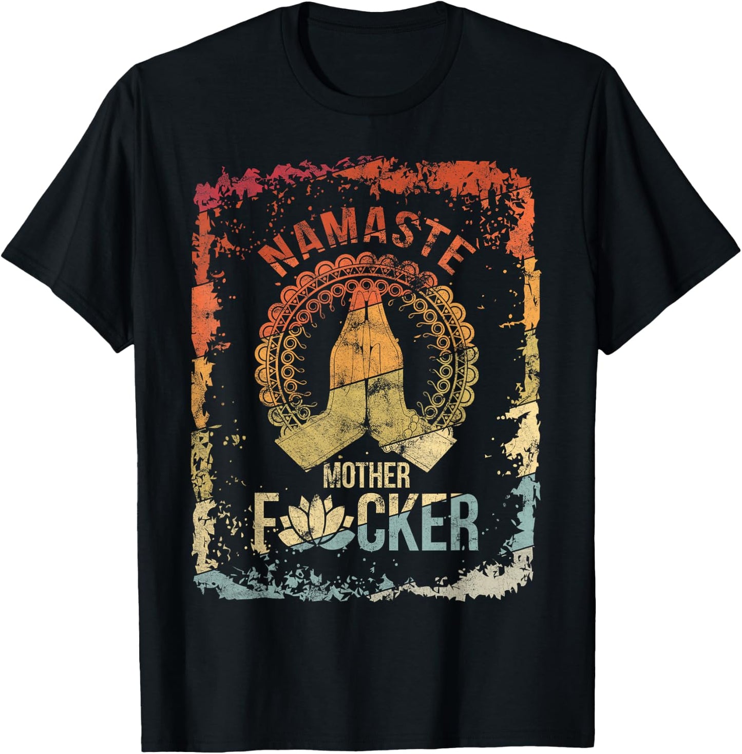Yoga Namaste Mother F Vintage T-Shirt - T-Shirt | Black