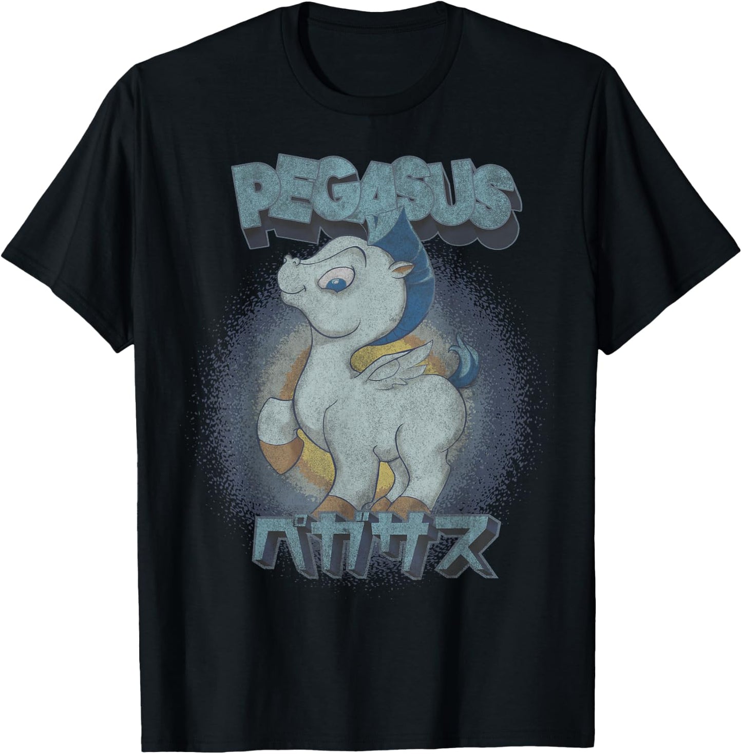 Disney Hercules Pegasus Kanji Portrait T-Shirt - T-Shirt | Black