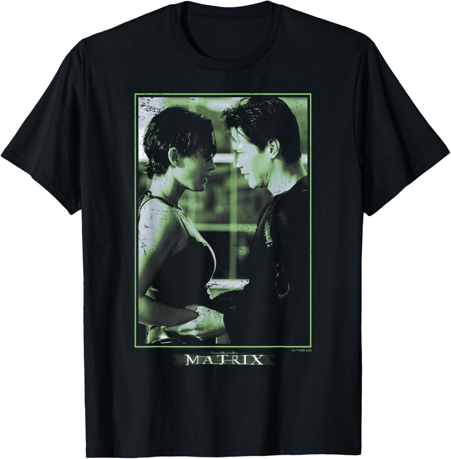 The Matrix Neo and Trinity Portrait Centered T-Shirt - T-Shirt | Black