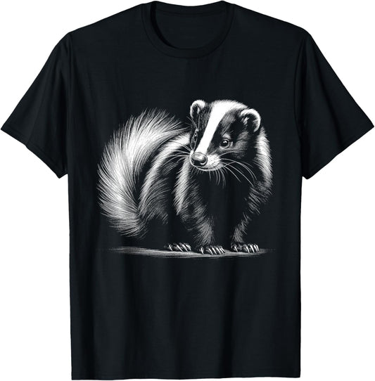 Skunk Lover Art Design T-Shirt - T-Shirt | Black