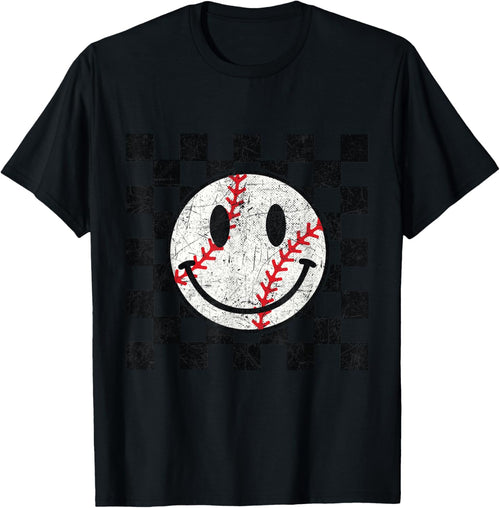 Baseball Smile Checkered Funny Sport Humor