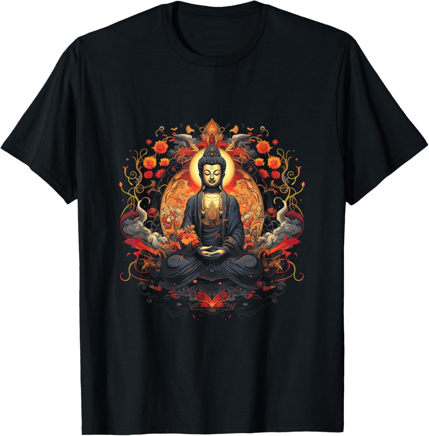 Spirituality Artwork Peace Zen Yoga Asia Guatama Buddhism Buddha Religion Meditation Spiritual , Small T-Shirt - T-Shirt | Black