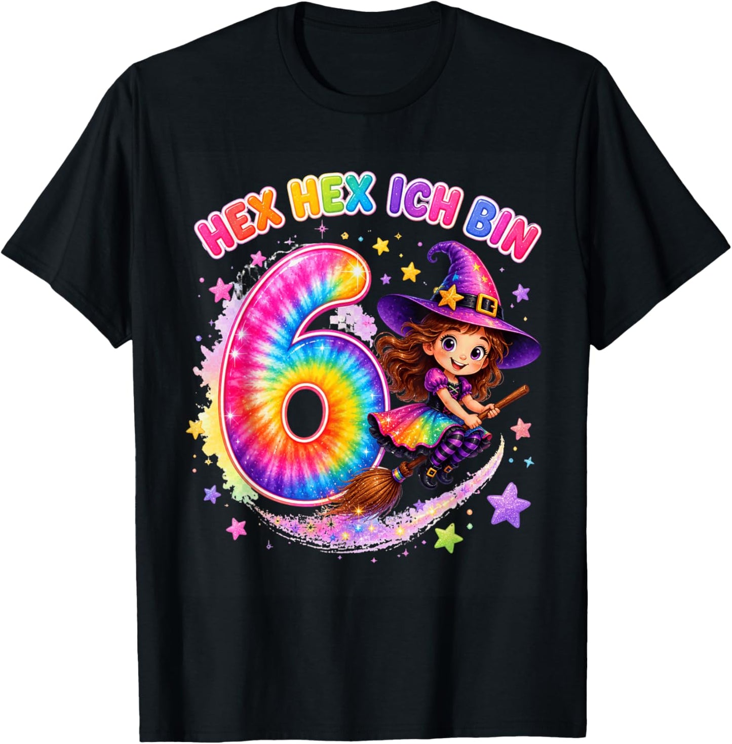 Hex Ich Bin 6 Hexen Geburtstag Geschenke für Mädchen T-Shirt - T-Shirt | Black