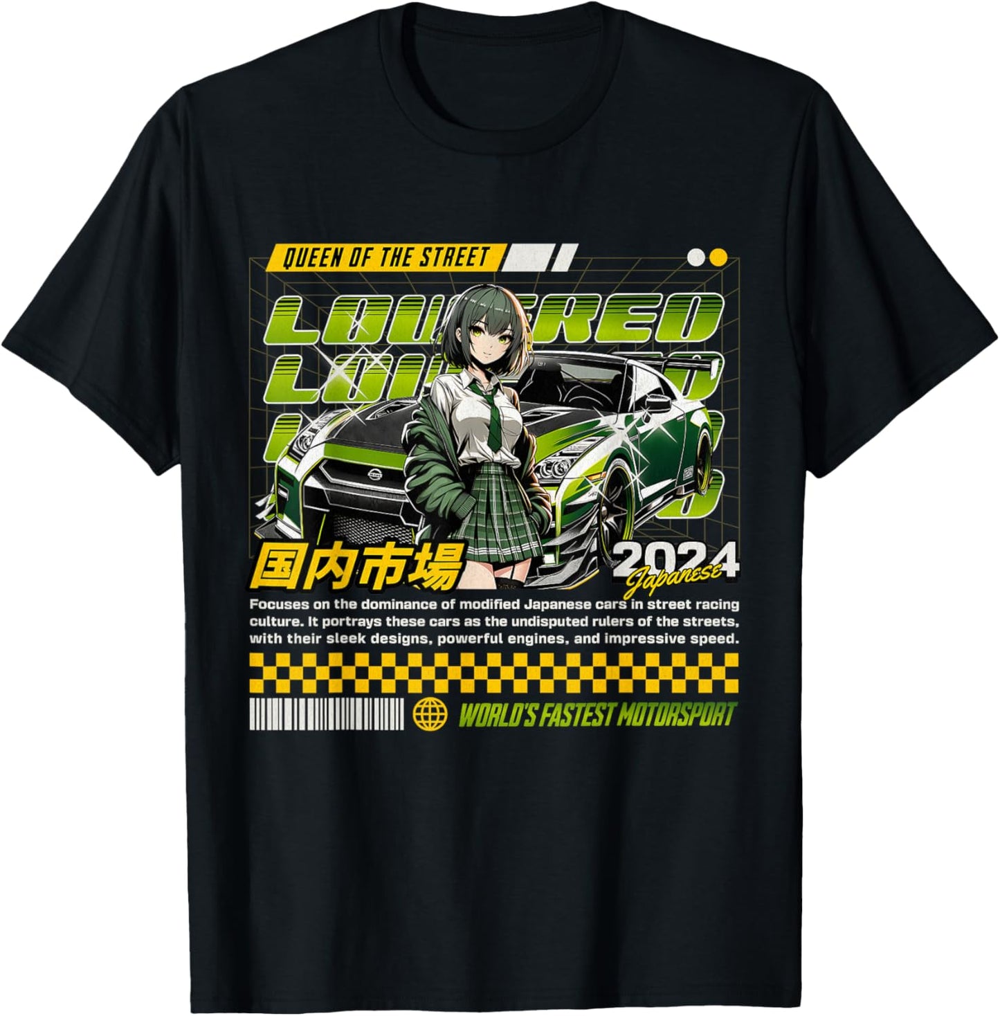 JDM Tokyo Japan Drift Race Car Tuning Retro Vintage Graphic T-Shirt - T-Shirt | Black
