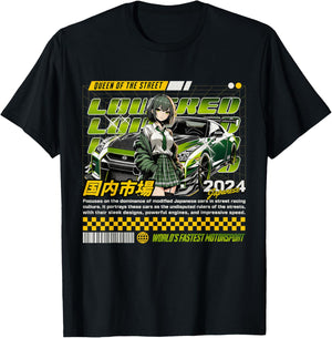 JDM Tokyo Japan Drift Race Car Tuning Retro Vintage Graphic T-Shirt - T-Shirt | Black