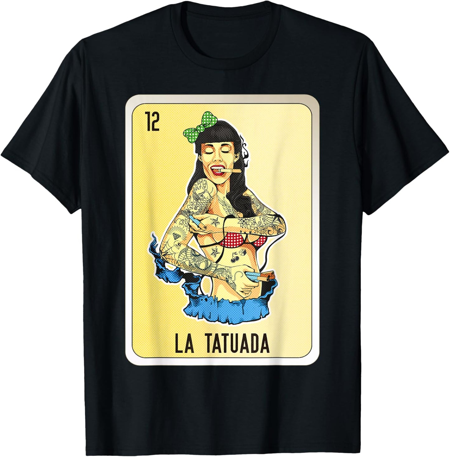 La Tatuada Mexican Slang Chicano Bingo Cards T-Shirt - T-Shirt | Black