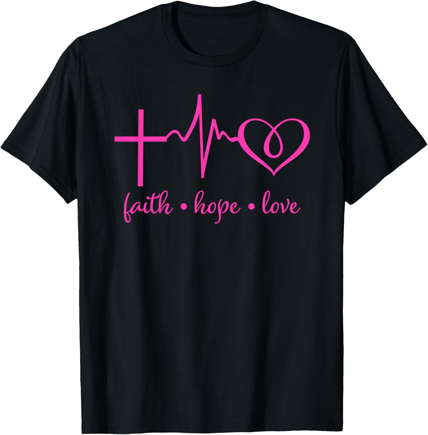 Faith Hope and Love Christian T-Shirt - T-Shirt | Black