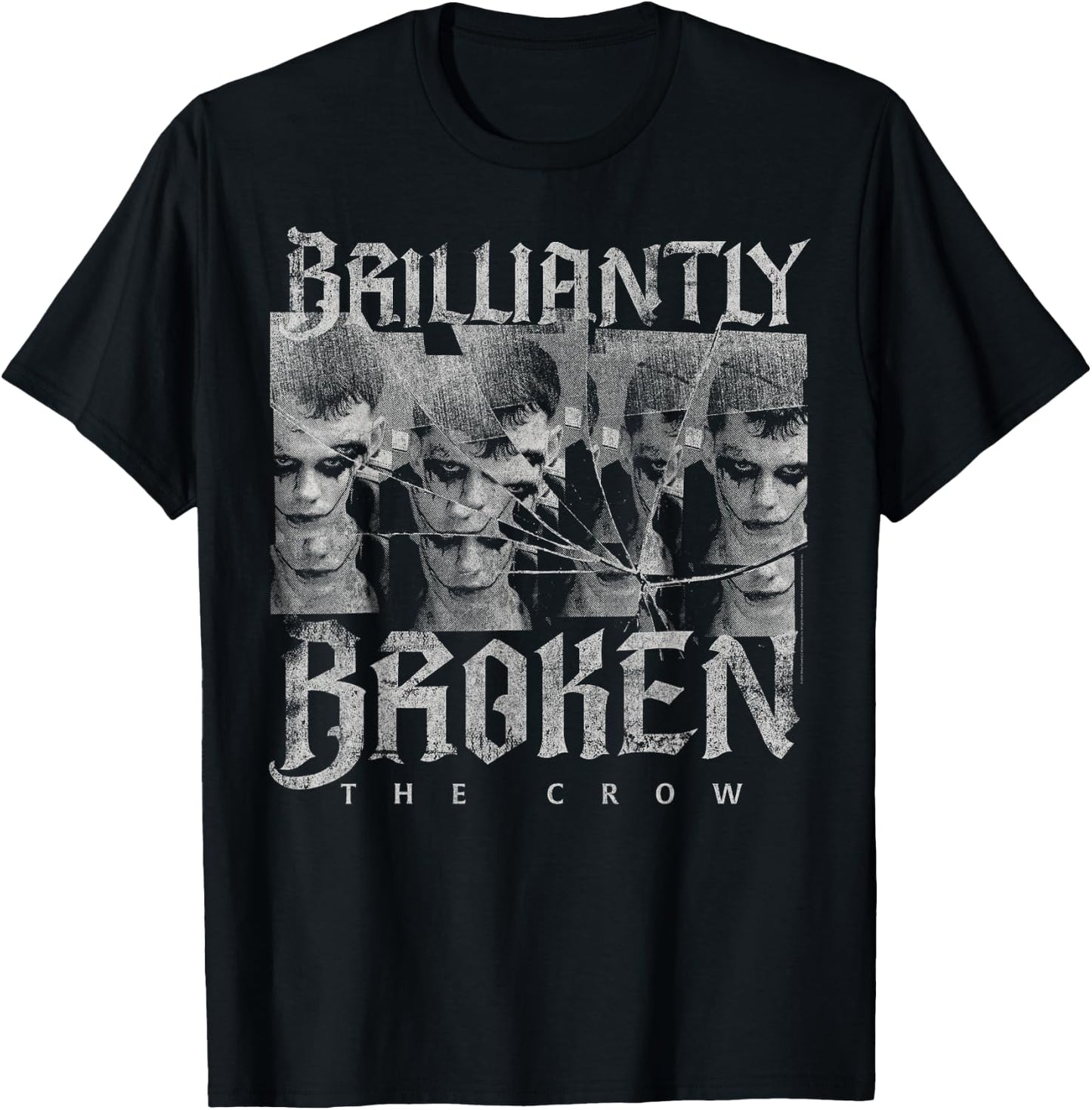 The Crow Official - Grey, Small, Short Sleeve, Letter Print, Modern Classic, Casual, Music Theme T-Shirt - T-Shirt | Black