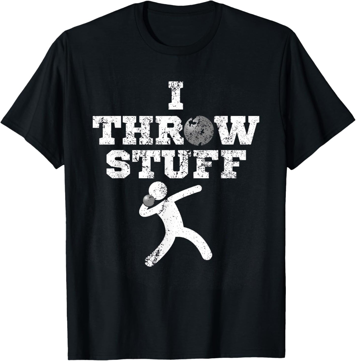 Classic Aged I Throw Stuff Shot Put Athlete Throwing T-Shirt - T-Shirt | Black