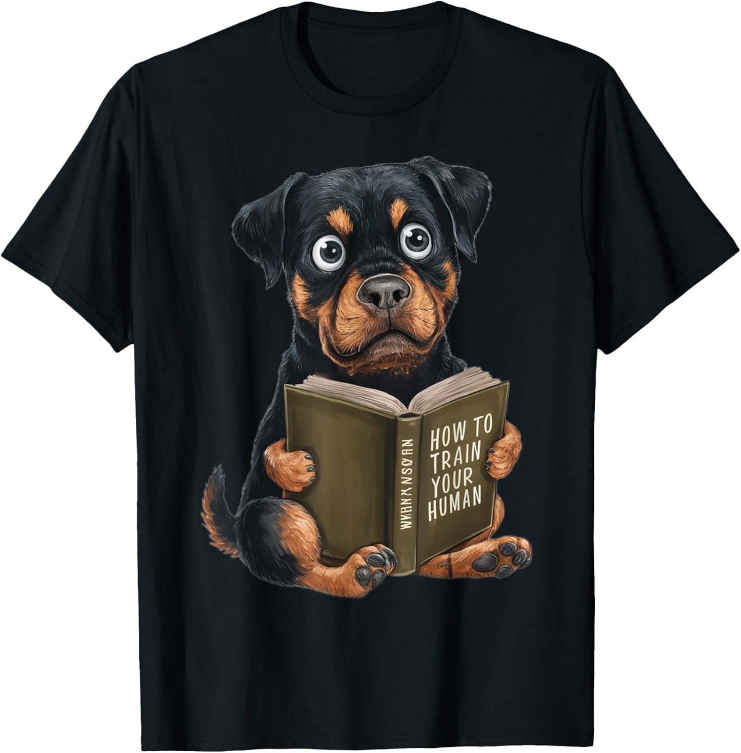 Rottweiler Dog, welpe, how to train your human, funny T-Shirt - T-Shirt | Black