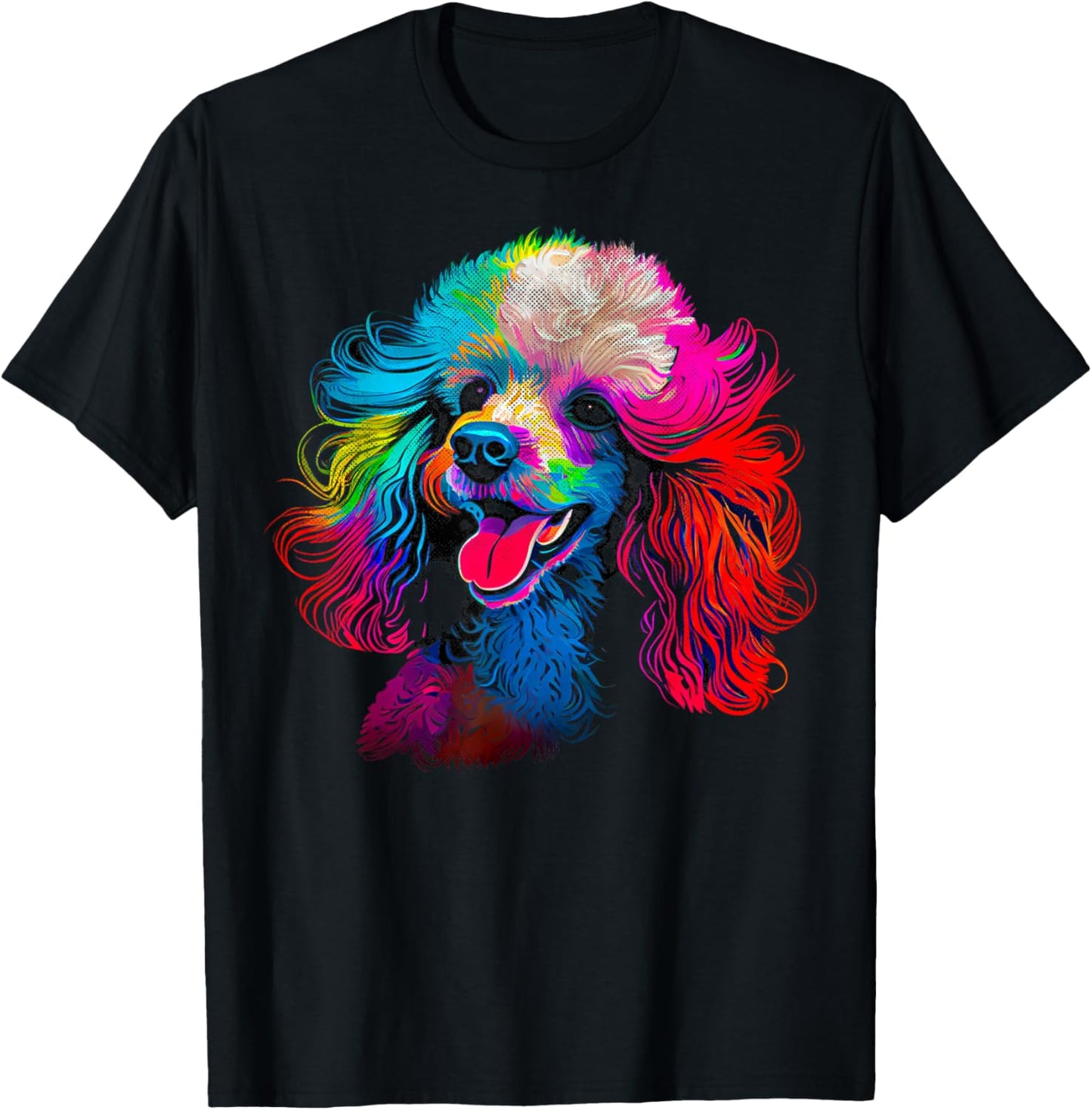 A Poodle Face Dog Black T-Shirt - T-Shirt | Black