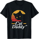 Cat Daddy Vintage Eighties Style Cat Retro Distressed T-Shirt - T-Shirt | Black