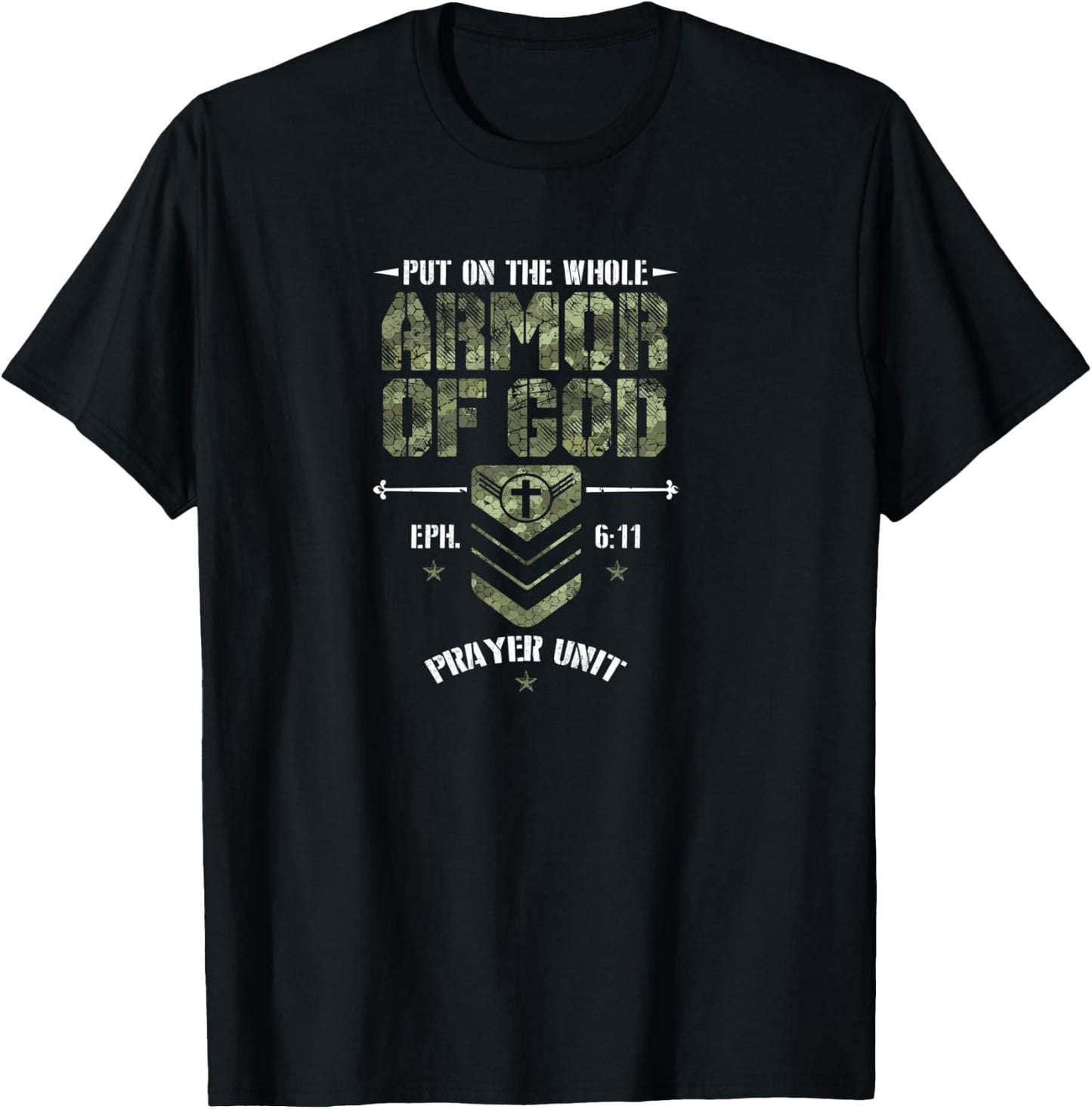 Camo Armor Of God Christians Religious Camouflage T-Shirt - T-Shirt | Black