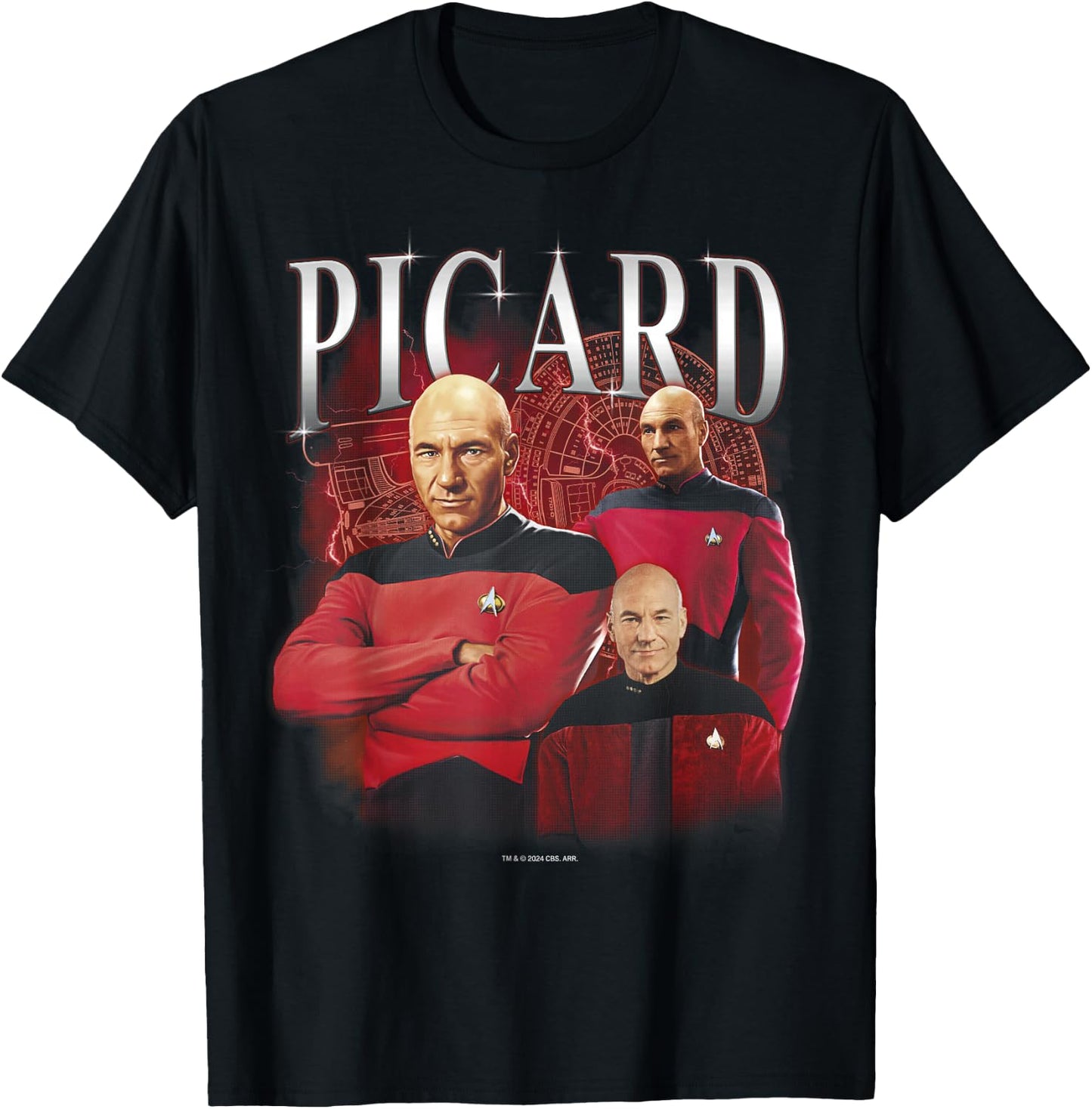 Star Trek: The Next Generation Captain Picard T-Shirt - T-Shirt | Black