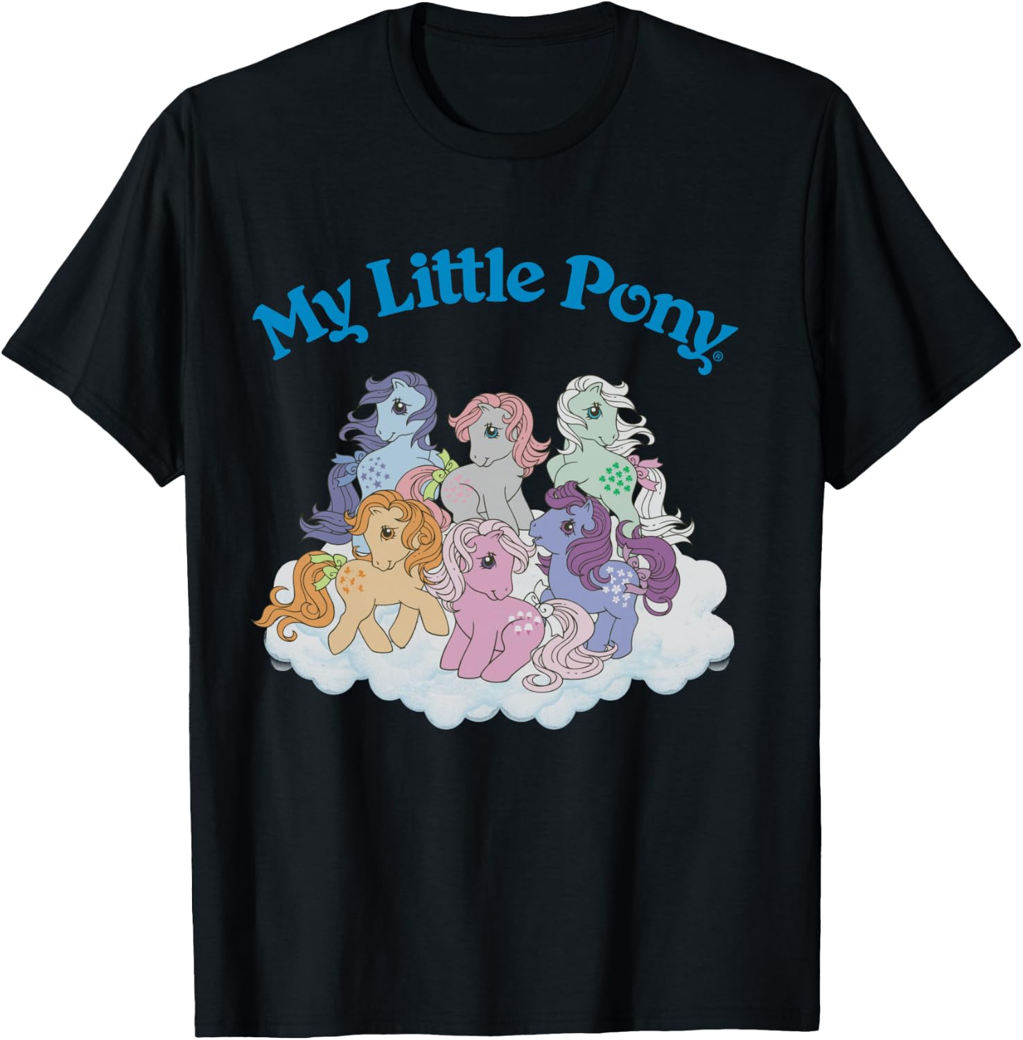 My Little Pony Original First Generation Pony Group Shot T-Shirt - T-Shirt | Black