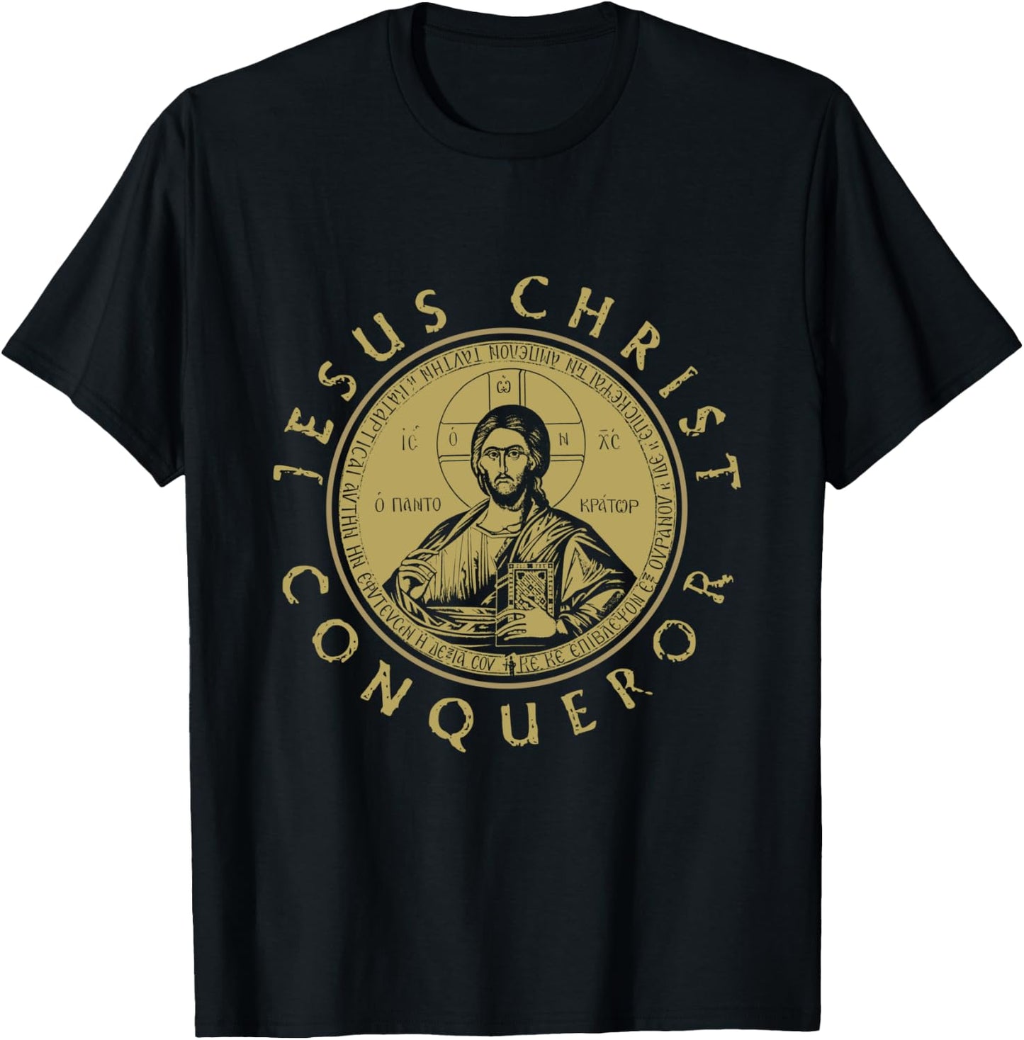 Jesus Christ Conqueror Orthodox Christianity T-Shirt - T-Shirt | Black