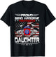 Proud 82nd Airborne Paratrooper Daughter US Flag - Veterans T-Shirt - T-Shirt | Black