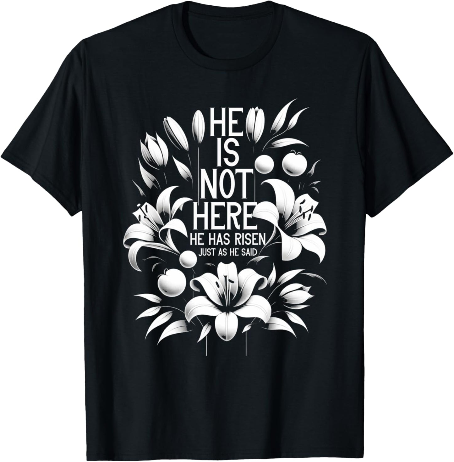 Easter Vintage He Is Not Here He Has Risen Just As He Said T-Shirt - T-Shirt | Black