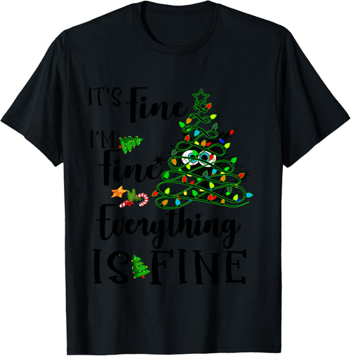 It's Fine I'm Fine Everything Is Fine Funny Cat Christmas