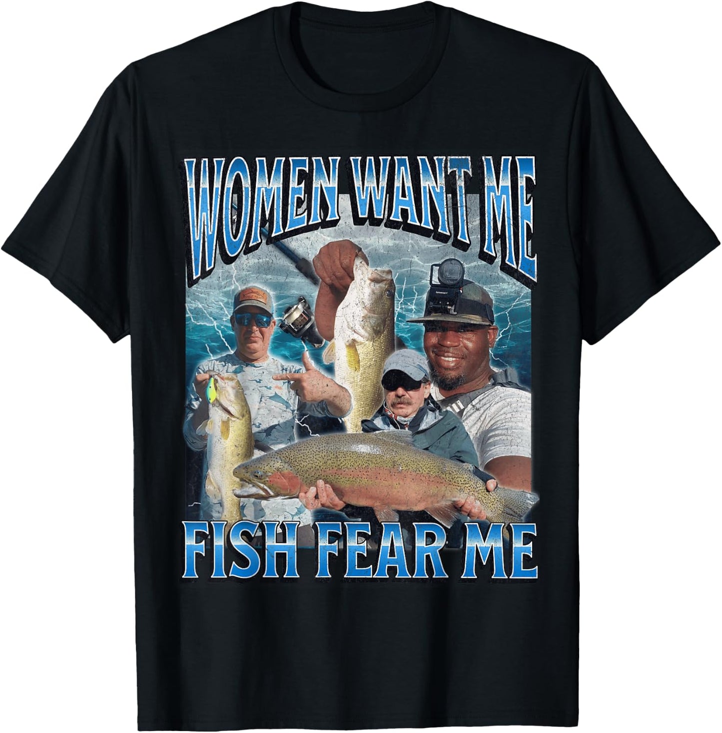 MildlyPerturbed Women's Fishing - Black, Small - Short Sleeve, Classic Fit - Funny Retro Graphic - Adults, Fishing Enthusiasts, Gift Shoppers T-Shirt - T-Shirt | Black
